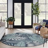 image:imageNourison Home Garden Oasis Navy 8 x Round Area Rug  Easy Clean Non Shedding Bed Room Living Room Dining Room Kitchen 8 x RoundNavy