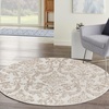 image:imageNourison Home Jubilant Ivory Beige 53 x Round Area Rug  Easy Clean Non Shedding Bed Room Living Room Dining Room Kitchen 5 x Round