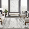image:imageNourison Home Luxurious Shag Ivory Charcoal 9 x 12 Area Rug  Easy Clean Non Shedding Bed Room Living Room Dining Room Kitchen 9 x 12