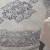 image:imageNourison Home Tranquil Grey Navy 4 x Round Area Rug  Easy Clean Non Shedding Bed Room Living Room Dining Room Kitchen 4 x RoundGreyNavy