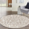 image:imageNourison Home Jubilant Ivory Beige 53 x Round Area Rug  Easy Clean Non Shedding Bed Room Living Room Dining Room Kitchen 5 x Round