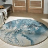 image:imageNourison Home Maxell IvoryTeal 53 x Round Area Rug  Easy Clean Non Shedding Bed Room Living Room Dining Room Kitchen 5 x Round