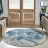 image:imageNourison Home Maxell IvoryTeal 53 x Round Area Rug  Easy Clean Non Shedding Bed Room Living Room Dining Room Kitchen 5 x Round