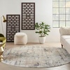 image:imageNourison Home Concerto BeigeGrey 710 x roundArea Rug Abstract Distressed Easy Cleaning Non Shedding Bed Room Living Room Dining Room Kitchen 8 Round