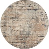 image:imageNourison Home Concerto BeigeGrey 710 x roundArea Rug Abstract Distressed Easy Cleaning Non Shedding Bed Room Living Room Dining Room Kitchen 8 Round
