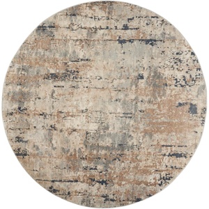 image:imageNourison Home Concerto BeigeGrey 710 x roundArea Rug Abstract Distressed Easy Cleaning Non Shedding Bed Room Living Room Dining Room Kitchen 8 Round