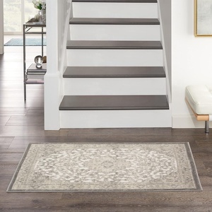 image:imageNourison Home Cyrus Grey 26 x 4 Area Rug  Easy Clean Non Shedding Bed Room Living Room Dining Room Kitchen 3 x 4IvoryGrey