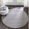 image:imageNourison Home Malibu Shag Solid Silver Grey 4 x ROUND Area Rug Easy Cleaning Non Shedding Bed Room Living Room Dining Room Kitchen 4 Round