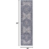 image:imageNicole Curtis Machine Washable Series 1 Vintage Navy Ivory 22 x 8 Area Rug Easy Clean Non Shedding Bed Room Living Room Dining Room Backyard Deck Patio 2x8
