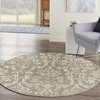 image:imageNourison Home Jubilant Olive 53 x Round Area Rug  Easy Clean Non Shedding Bed Room Living Room Dining Room Kitchen 5 x Round