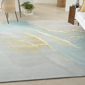 image:imageNourison Home Prismatic Abstract GreySeafoam 39 x 59 Area Rug Easy Cleaning Non Shedding Bed Room Living Room Dining Room Kitchen 4x6