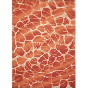 image:imageNourison Home Coastal Abstract Orange 53 x 75 Area Rug Easy Clean Non Shedding Bed Room Living Room Dining Room Kitchen 5x7Orange
